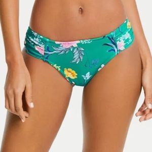 LIKE NEW Seafolly Water Garden Ruched Side Retro Bikini Bottom Size 6US // 10AU